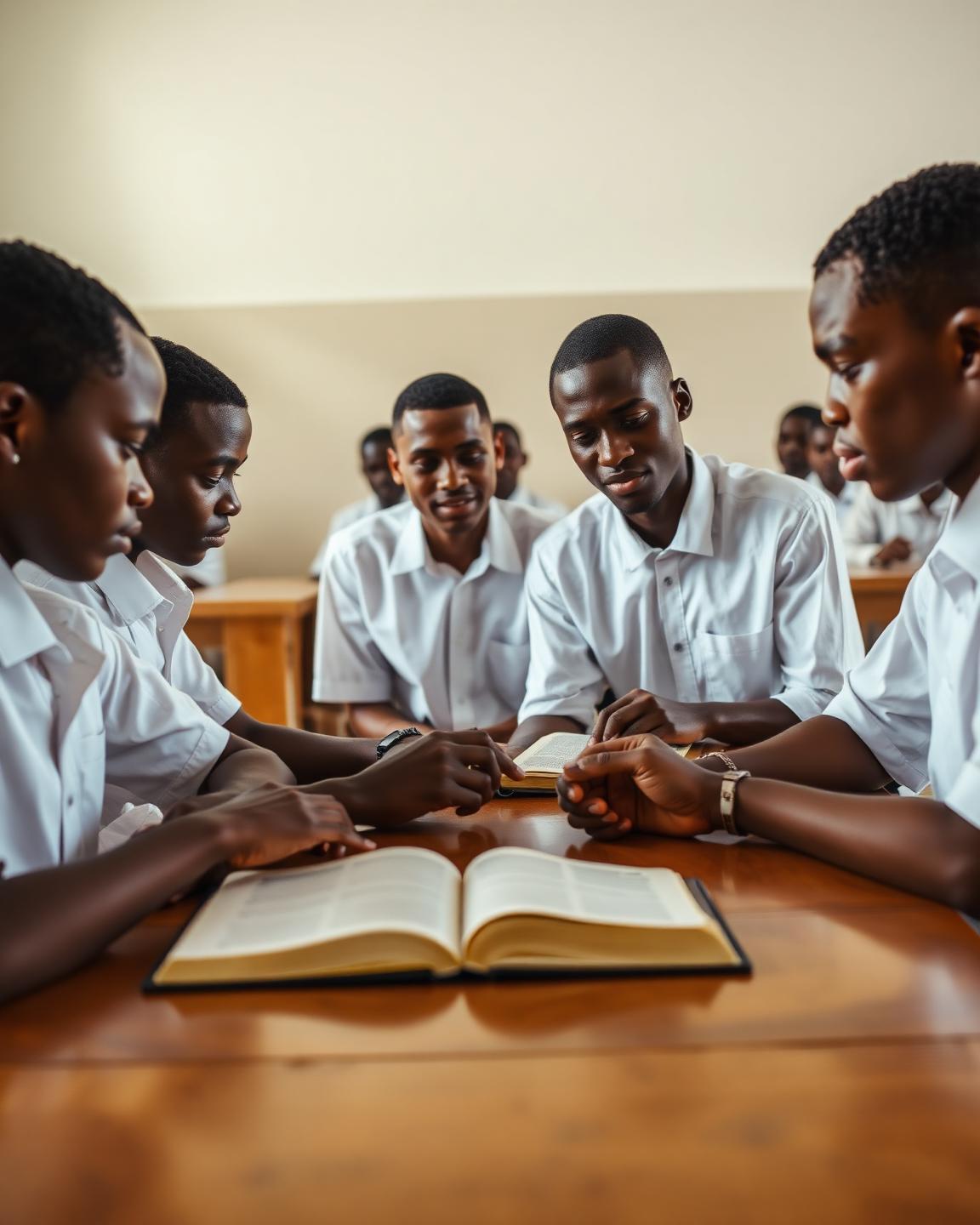 Nigerian seminarians studying the Bible together